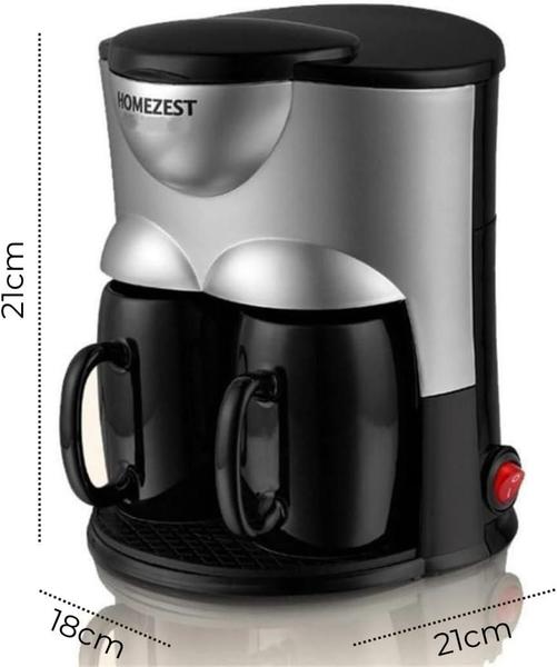 Imagem de Mini Cafeteira Elétrica 110V Pequena 2 Xícaras Portátil Simples Elétrica para Café 2 Copos Homezest 300ml CM-802