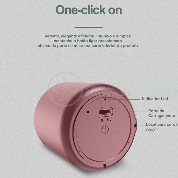 Imagem de Mini Caixa De Som Inpods Wireless Speaker Potente Little Fun Tws Macaron Portátil Bluetooth V5 Rosa