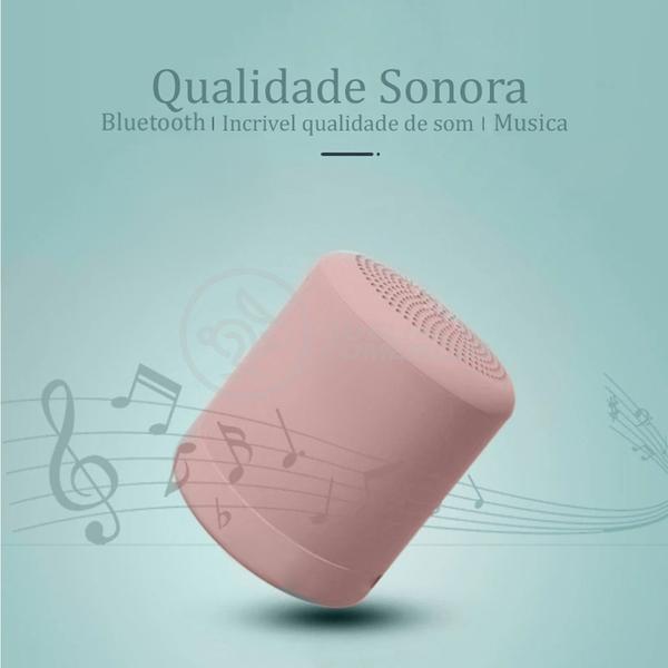 Imagem de Mini Caixa De Som Inpods Wireless Speaker Potente Little Fun Tws Macaron Portátil Bluetooth V5 Rosa