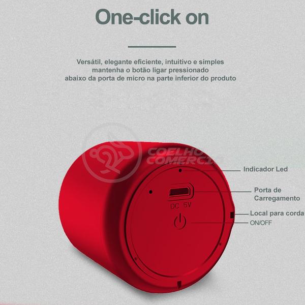 Imagem de Mini Caixa De Som Inpods Wireless Speaker Potente Little Fun Tws Portátil Bluetooth V5 Vermelho