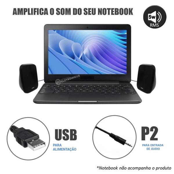 Imagem de Mini Caixa de Som Multimídia 2.0 Com 5W RMS Ideal Para Computador KPRO822