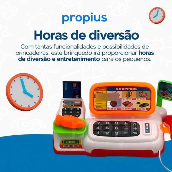 Imagem de Mini Caixa Registradora Infantil Mercadinho Com Luz E Som Mercado Menino Máquina Criança Educativo Lojinha Cartão