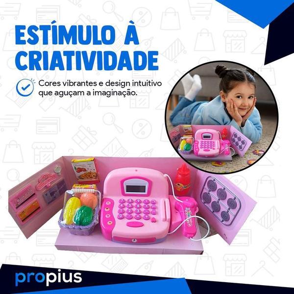 Imagem de Mini Caixa Registradora Infantil Mercadinho Luz E Som