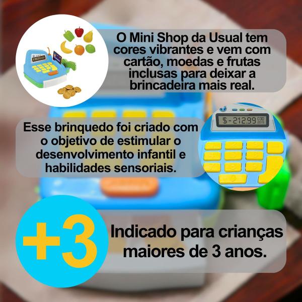 Imagem de Mini Caixa Registradora Supermercado Infantil Brinquedo