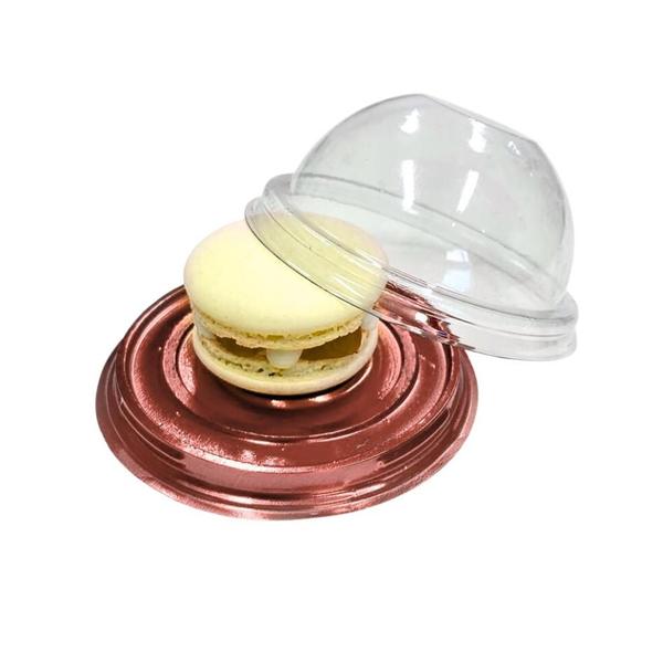 Imagem de Mini cake box redonda rosé gold c/ 10un flip