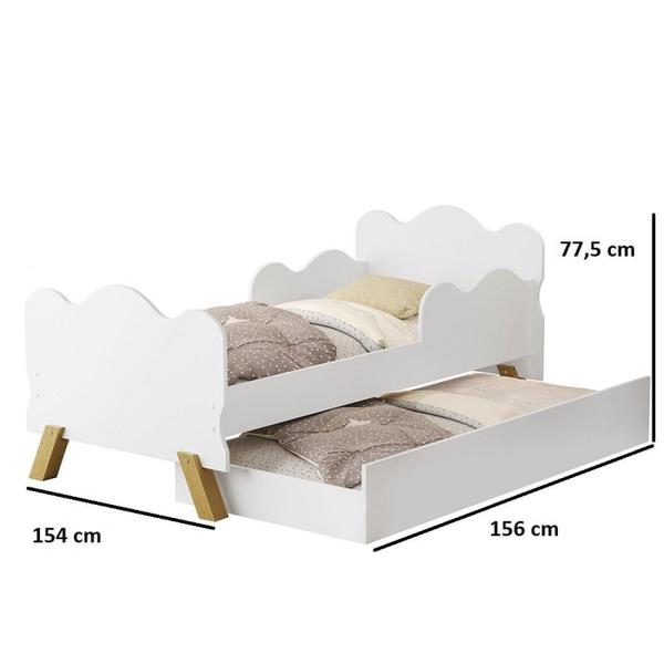 Imagem de Mini Cama Angel Com Auxiliar em MDF Branco