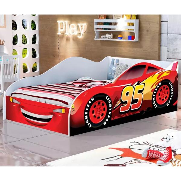 Imagem de Mini Cama Carro 1,50 Infantil Vermelha Relâmpago MacQueen Criança