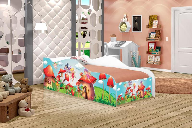 Imagem de Mini Cama Fun Fadinhas Meninas Infantil Com Colchão