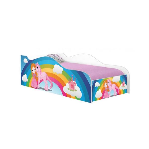 Imagem de Mini Cama Fun Princesa Unicórnio Arco Íris Infantil Com Colchão