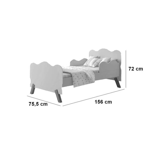 Imagem de Mini Cama Infantil Angel com Pés Retrô e Proteção Lateral VJ Cor Menta