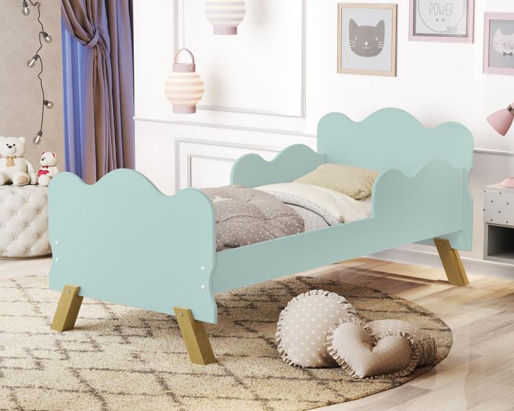 Imagem de Mini Cama Infantil Angel Nuvem Proteção Lateral Com Colchão Incluso