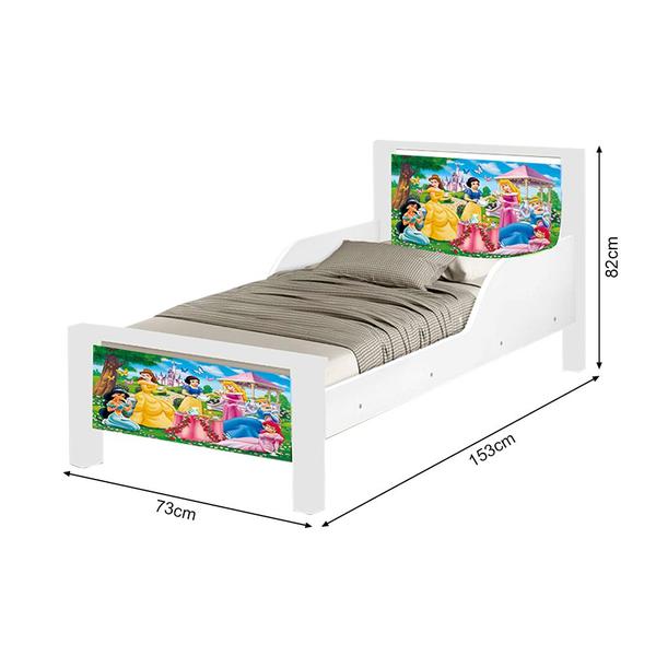 Imagem de Mini Cama Infantil As Princesas Adesivada com Colchão