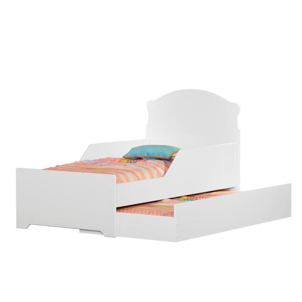 Imagem de Mini Cama Infantil com Auxiliar Branco Deluxe com Colchões