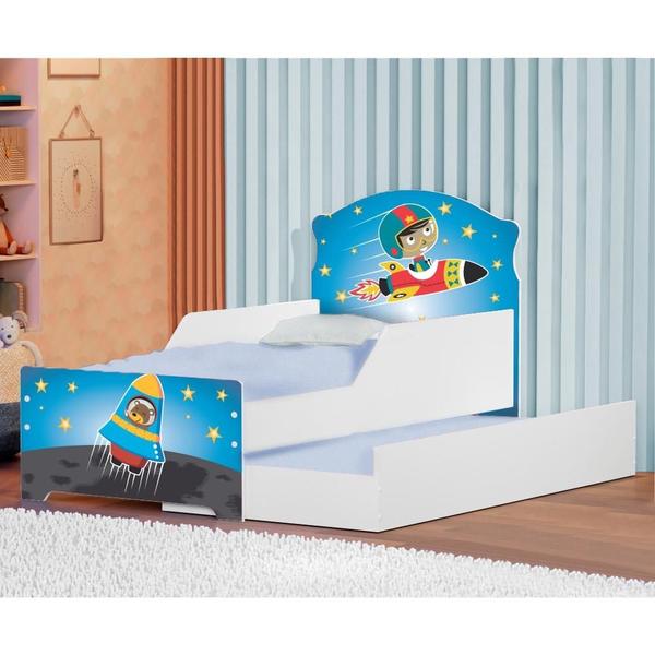 Imagem de Mini Cama Infantil com Auxiliar Pop Astro no Espaço