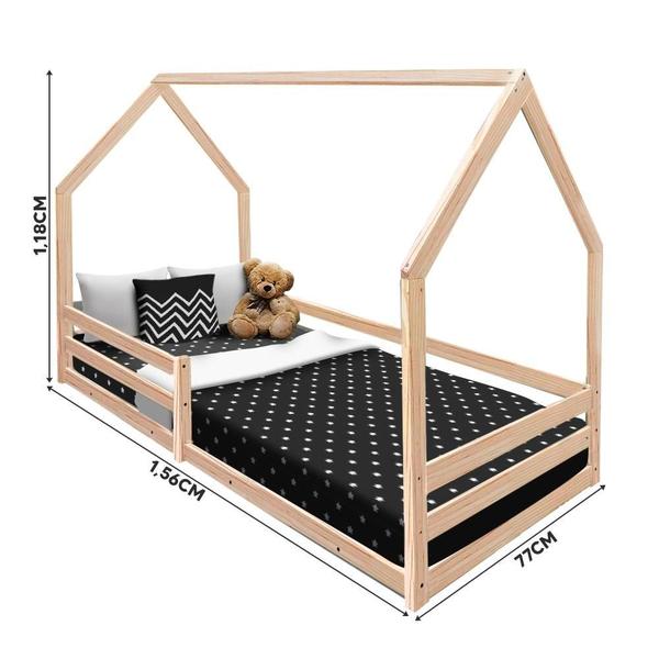 Imagem de Mini Cama Infantil Montessori Em Madeira Maciça Naturale Bella Shop Jm