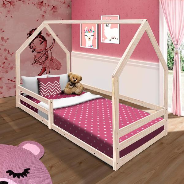 Imagem de Mini Cama Infantil Montessori Em Madeira Maciça Naturale Bella Shop Jm