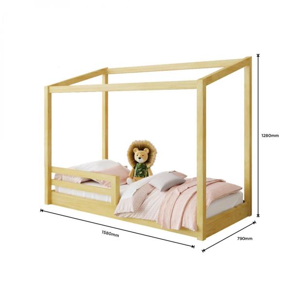 Imagem de Mini Cama Infantil Montessoriana Arthur Rodmóveis Pinus Natural