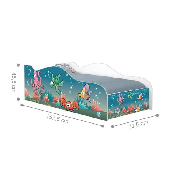 Imagem de Mini Cama Like Peixinhos no Mar Infantil Com Colchão