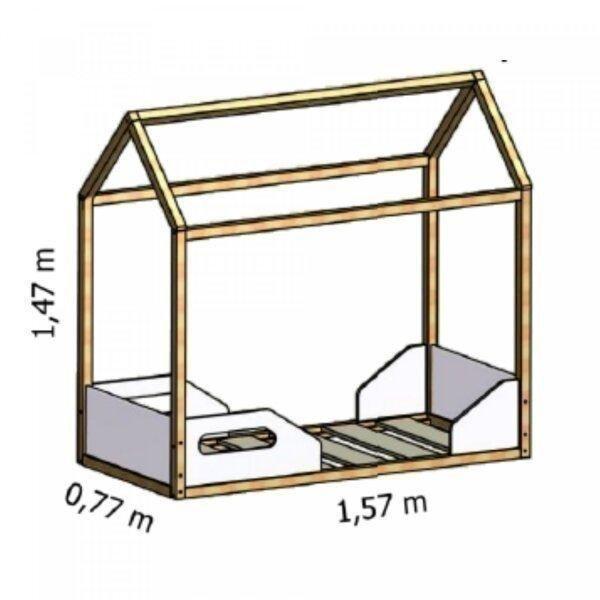 Imagem de Mini Cama Montessoriana Infantil Montessoriana Zoe Móveis Reller Branco Fosco/Madeira Pinus