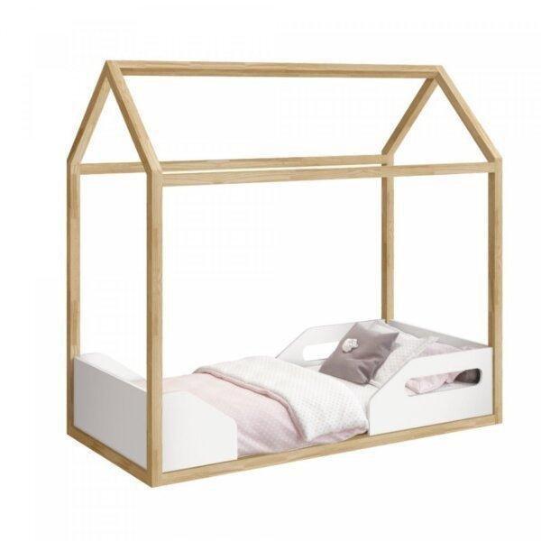 Imagem de Mini Cama Montessoriana Infantil Montessoriana Zoe Móveis Reller Branco Fosco/Madeira Pinus