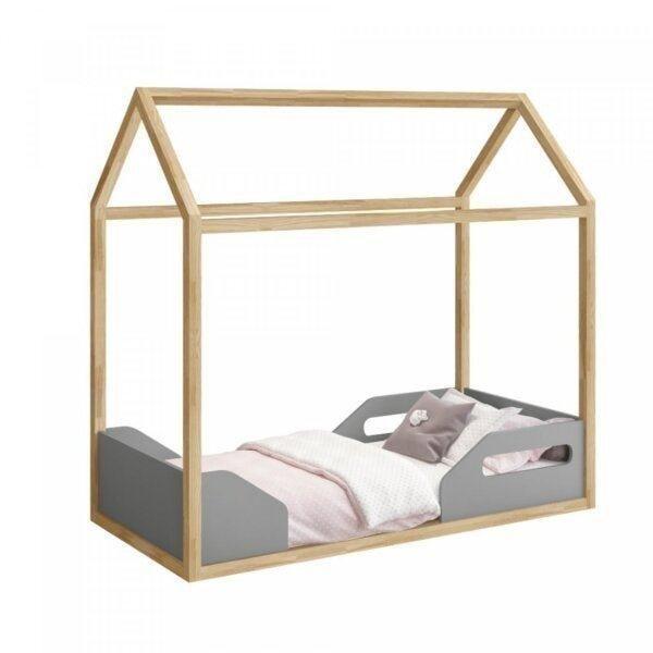 Imagem de Mini Cama Montessoriana Infantil Zoe Móveis Reller Cinza Fosco/Madeira Pinus