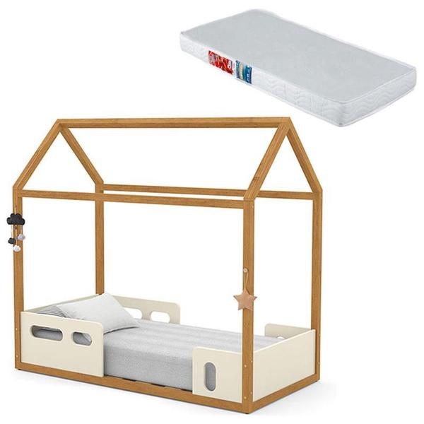 Imagem de Mini Cama Montessoriana Liv Off White Freijó com Colchão - Matic