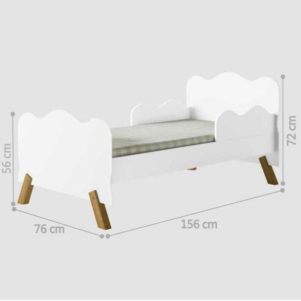 Mini Cama Nuvem Neve com Proteção Lateral - Mais de Casa Imagem de Mini Cama Nuvem Neve com Proteção Lateral