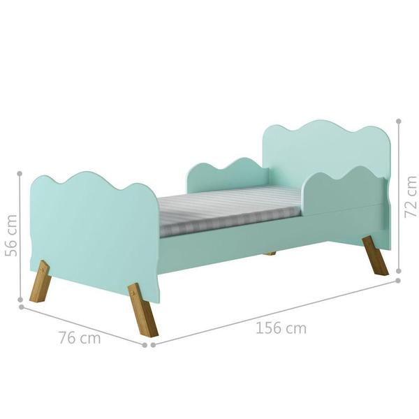 Imagem de Mini Cama Nuvem Verde com Proteção Lateral