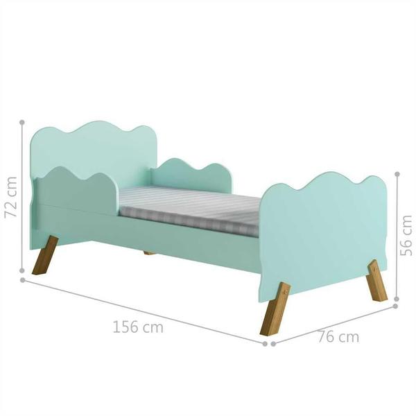 Imagem de Mini Cama Nuvenzinha Verde com Proteção Lateral e Colchão