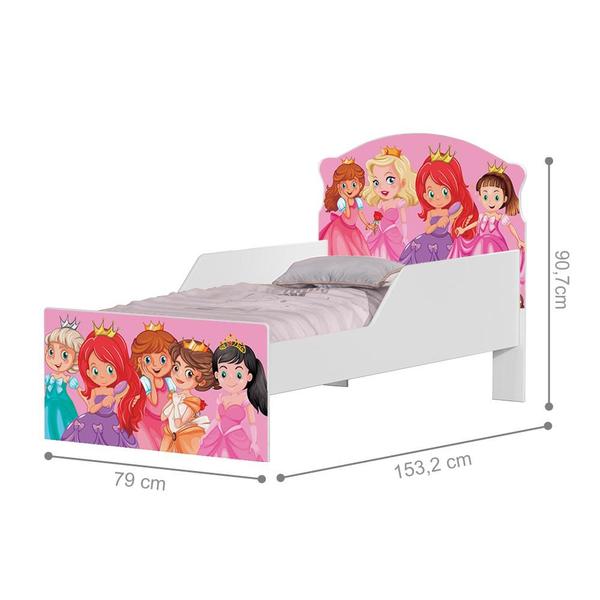 Imagem de Mini Cama Princesas Com ColchãoCama Infantil Turma das Princesas Com Colchão