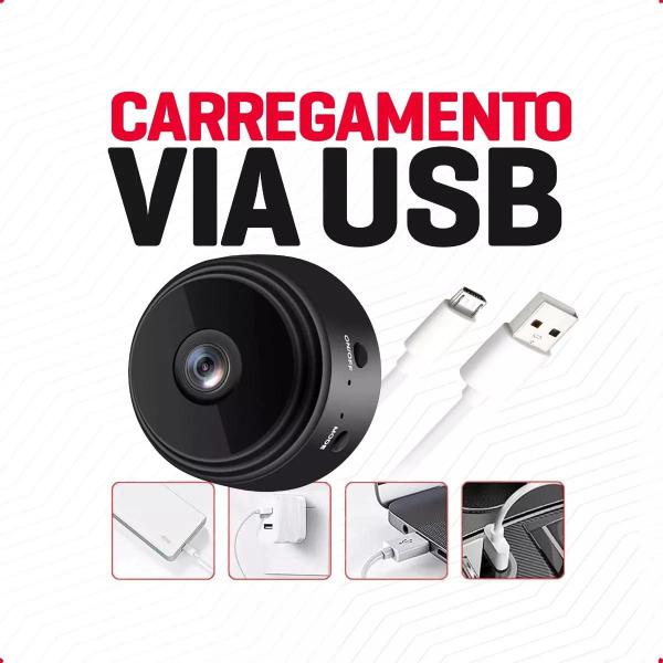 Imagem de Mini Camera A9 Wifi Veicular - Discrição e Segurança com Visão Noturna de 360º