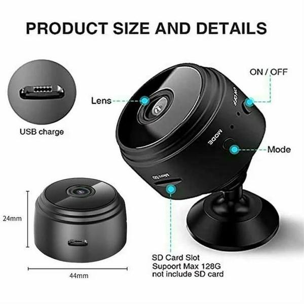 Mini Câmera Espiã A9 Wifi com Sensor e Visão Noturna - Thor Imagem de Mini Câmera Espiã A9 Wifi com Sensor e Visão Noturna
