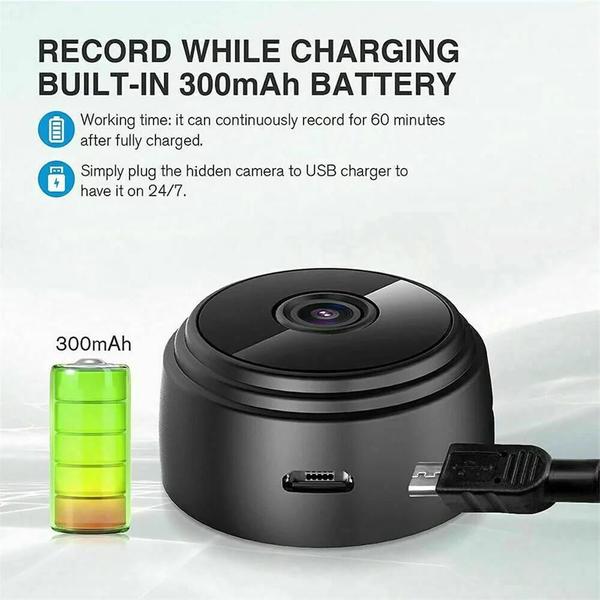 Mini Câmera Espiã A9 Wifi com Sensor e Visão Noturna - Thor Imagem de Mini Câmera Espiã A9 Wifi com Sensor e Visão Noturna