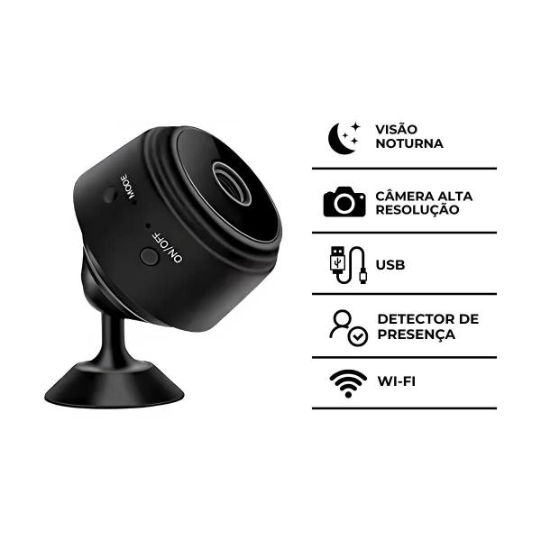 Imagem de Mini Câmera Espiã A9 Wifi com Sensor e Visão Noturna