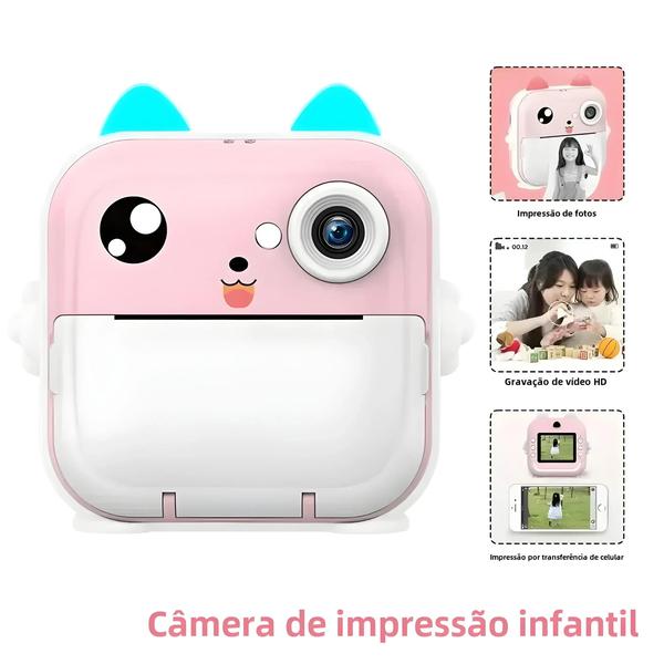 Imagem de Mini Câmera Infantil Digital com Impressão Instantânea - Brinquedo Educativo