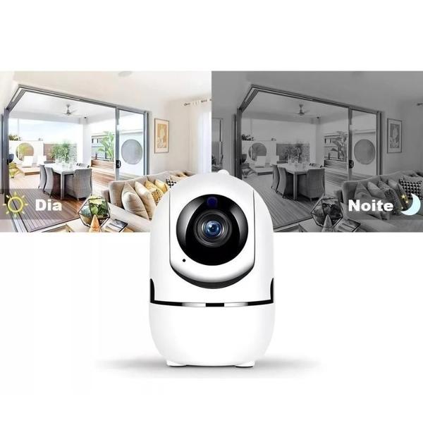 Imagem de Mini Camera Ip Wifi Hd Sensor Movimento Automatico Cor Branco