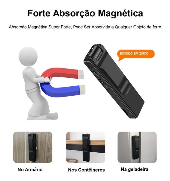 Imagem de Mini Câmera Profissional Espiã Filmadora Pega Traição C/Imã 128Gb A3