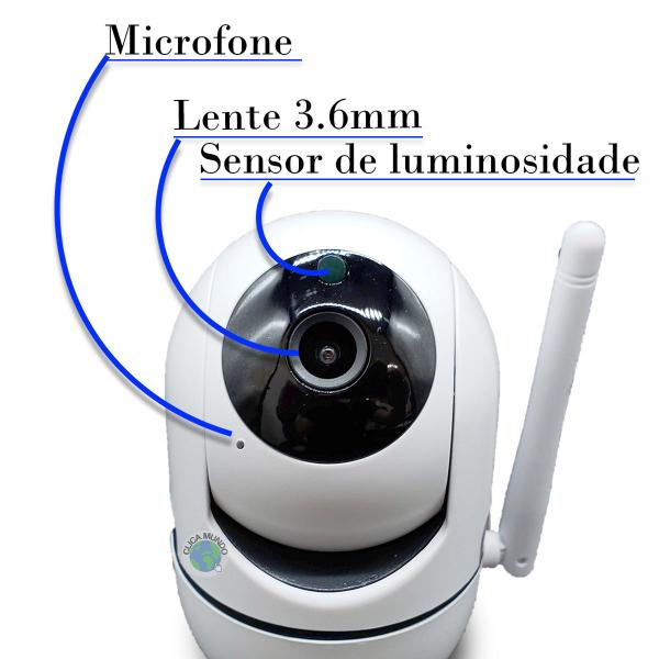 Imagem de Mini Camera Robô Ip Wifi Hd Babá Pet Onvif Sensor Movimento Automatico