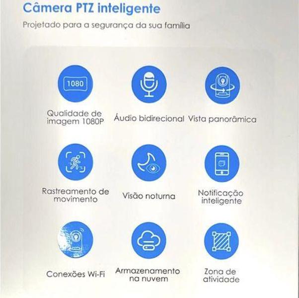 Imagem de Mini Camera Robô Ip Wifi Hd Onvif Sensor Movimento Automatic - Alinee