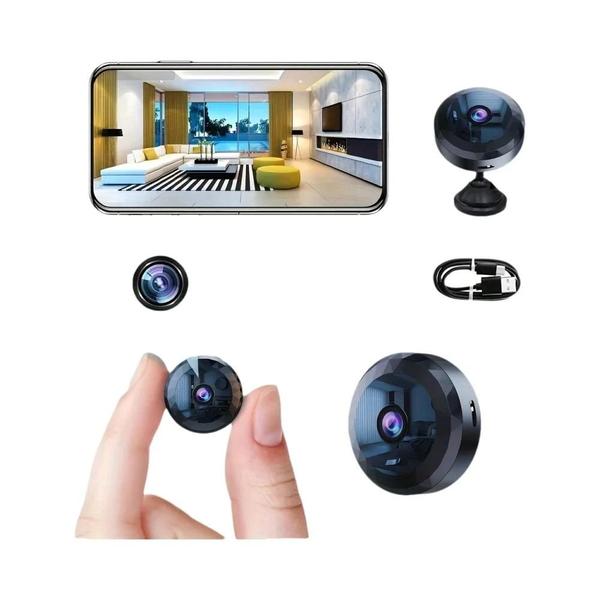 Mini Câmera WiFi Sem Fio Visão Noturna Detecção De Movimento Bateria Recarregável Controla...