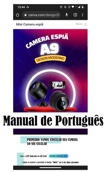 Imagem de Mini Câmeras Segurança Espiã W-ifi HD 1080 filme foto áudio