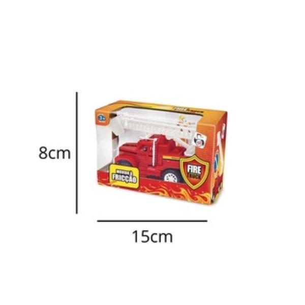 Imagem de Mini Caminhão Bombeiro de Fricção e com escada articulável Fire Truck Brinquedo Infantil 