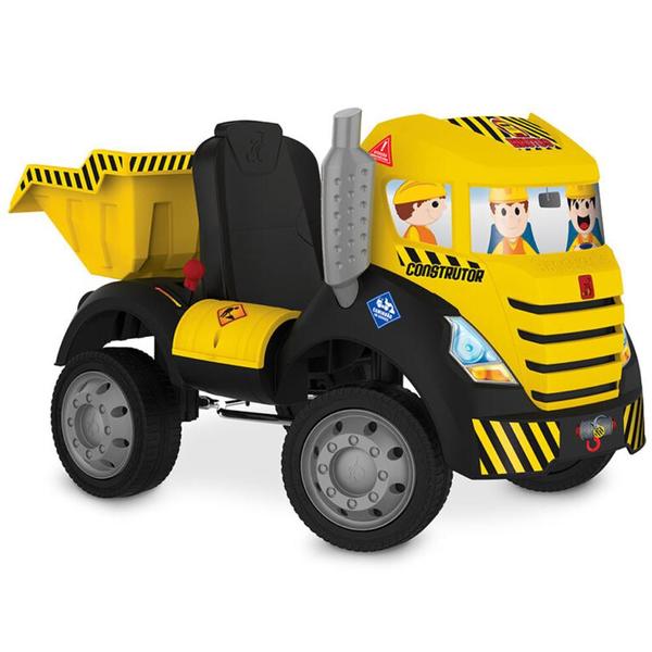 Imagem de Mini Caminhão Brutus Construtor a Pedal Bandeirante Amarelo 920 24M+