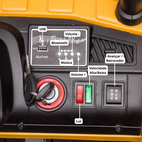 Imagem de Mini Caminhão Elétrico 12V Infantil Caçamba Carreta Basculante Controle Importway Bw275 Motorizado