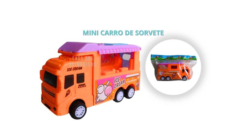 Imagem de Mini Caminhãozinho Carrinho De Sorvete Sorveteria Brinquedo