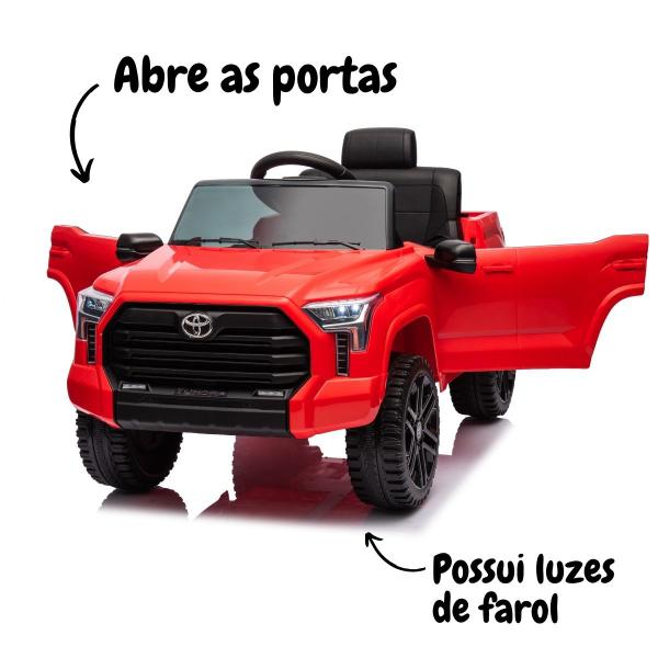 Mini Caminhonete Carro Elétrico Infantil Toyota Tundra Bateria 12V Vermelha Importway Bw-280vm Imagem de Mini Caminhonete Carro Elétrico Infantil Toyota Tundra Bateria 12V Vermelha Importway Bw-280vm