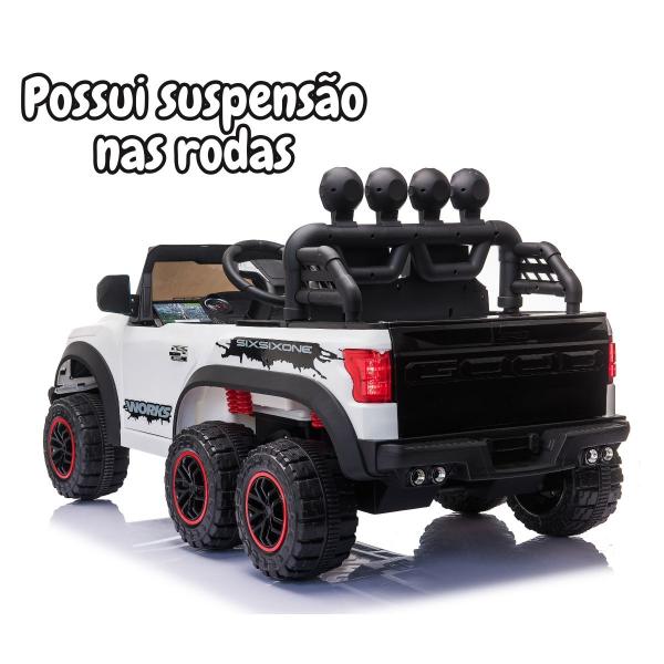 Imagem de Mini Caminhonete Picape 6 Rodas Carro Elétrico Infantil Bateria 12V Importway Bw-239 Motorizado