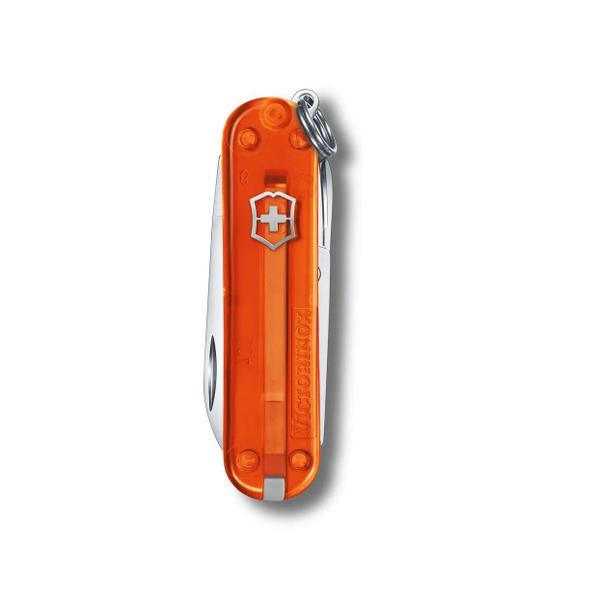 Imagem de Mini Canivete Suíço Classic 7 funções SD Colors translúcido laranja Fire Opal Victorinox