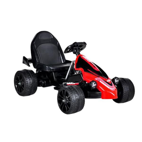 Imagem de Mini Carrinho Elétrico Estilo Kart Preto/Vermelho Com Som Luz E Cinto de Segurança 6v - Até 25kg