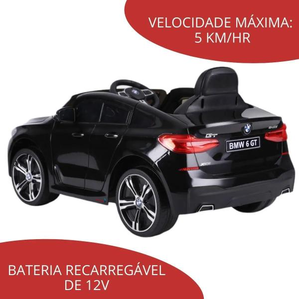 Imagem de Mini Carrinho Elétrico Infantil Importway Bmw 6 Gt Preto 12v